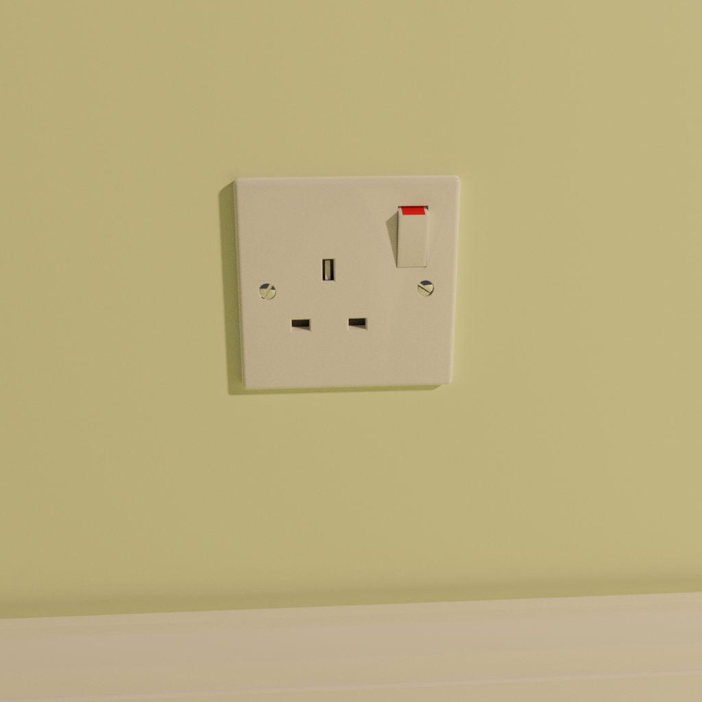 UK 13A Mains Power Socket - Single Switched preview image 1